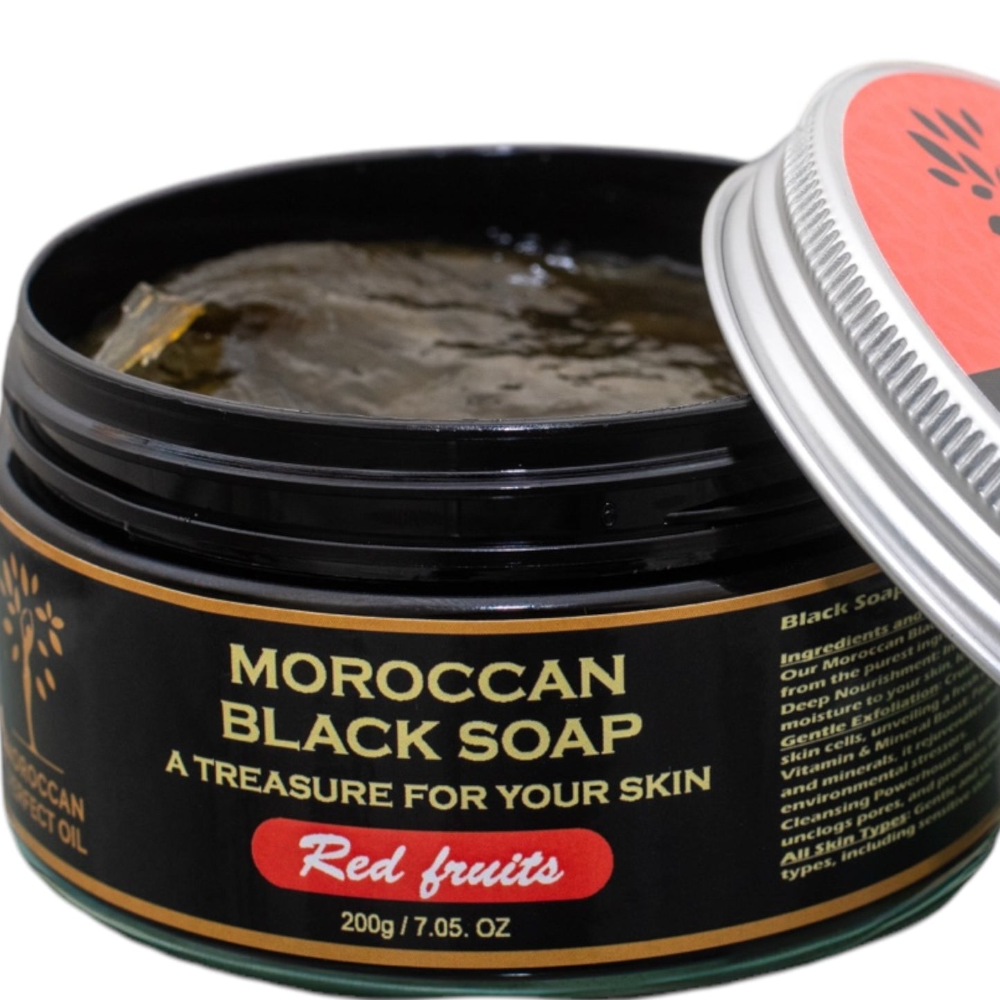 Moroccan "BELDI" Black Soap – Argan Oil - Red Fruit - 200 gr