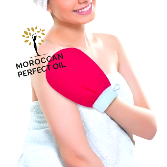 Moroccan Kessa Original Exfoliating Glove by Moroccan Perfect Oil - Removes Dead Skin-Dirt and Impurities