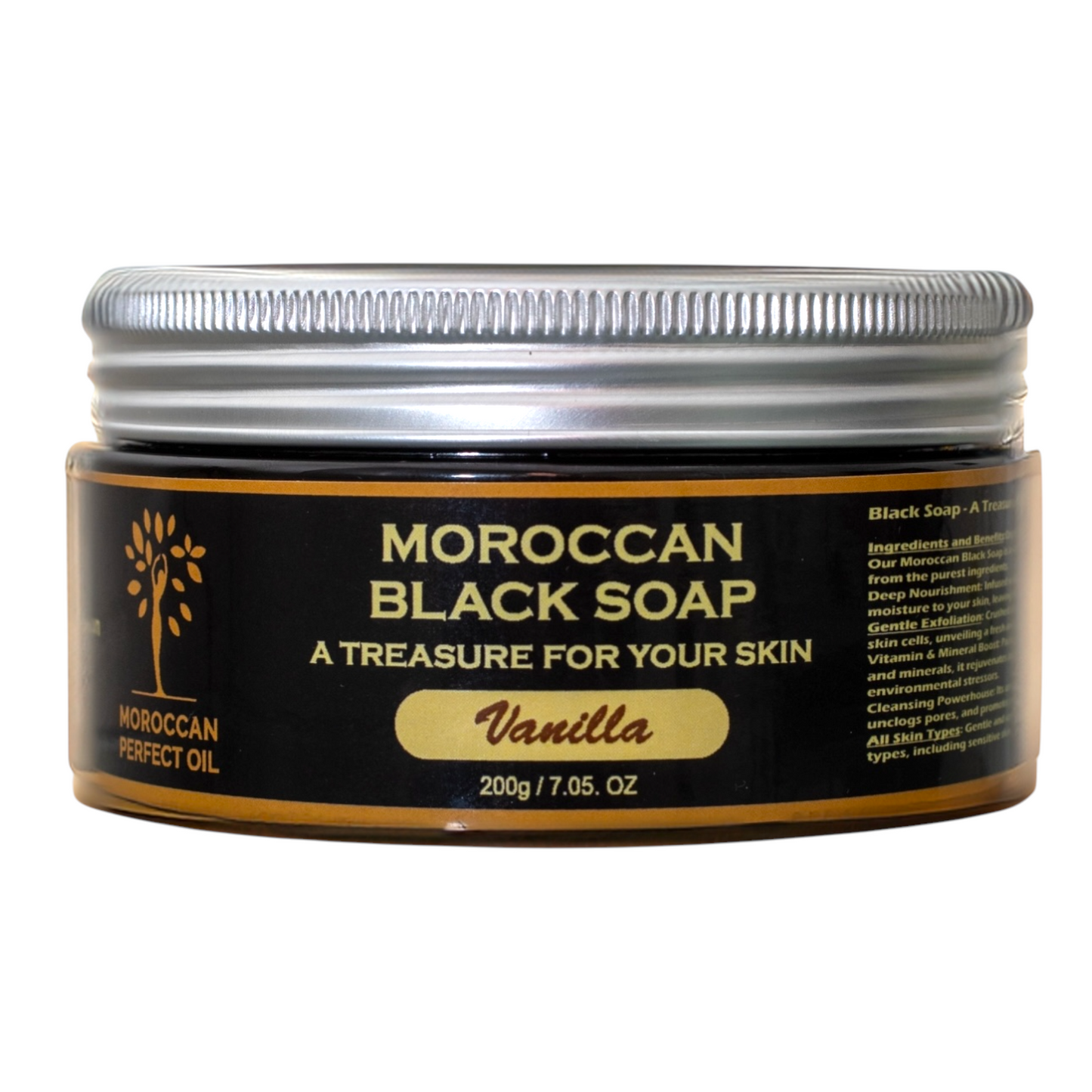 Moroccan "BELDI" Black Soap Argan Oil  - Vanilla - 200 gr