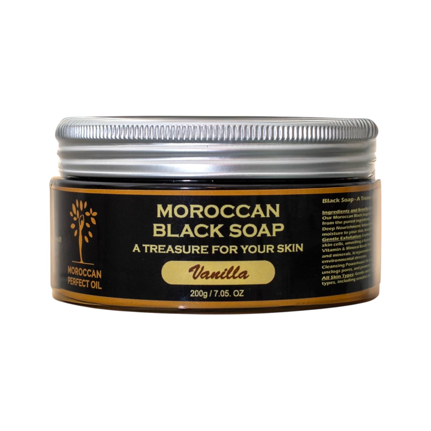 Moroccan "BELDI" Black Soap Argan Oil  - Vanilla - 200 gr