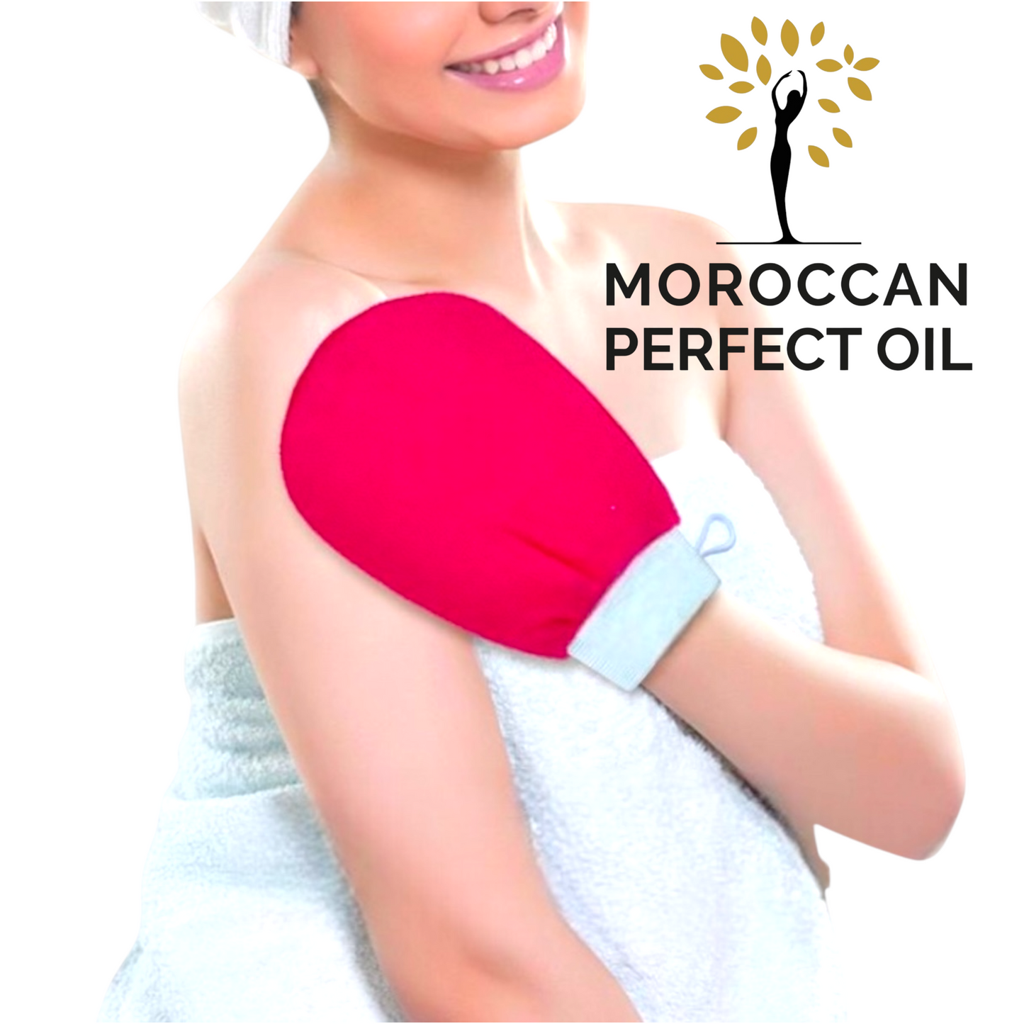 Moroccan Kessa Original Exfoliating Glove by Moroccan Perfect Oil - Removes Dead Skin-Dirt and Impurities