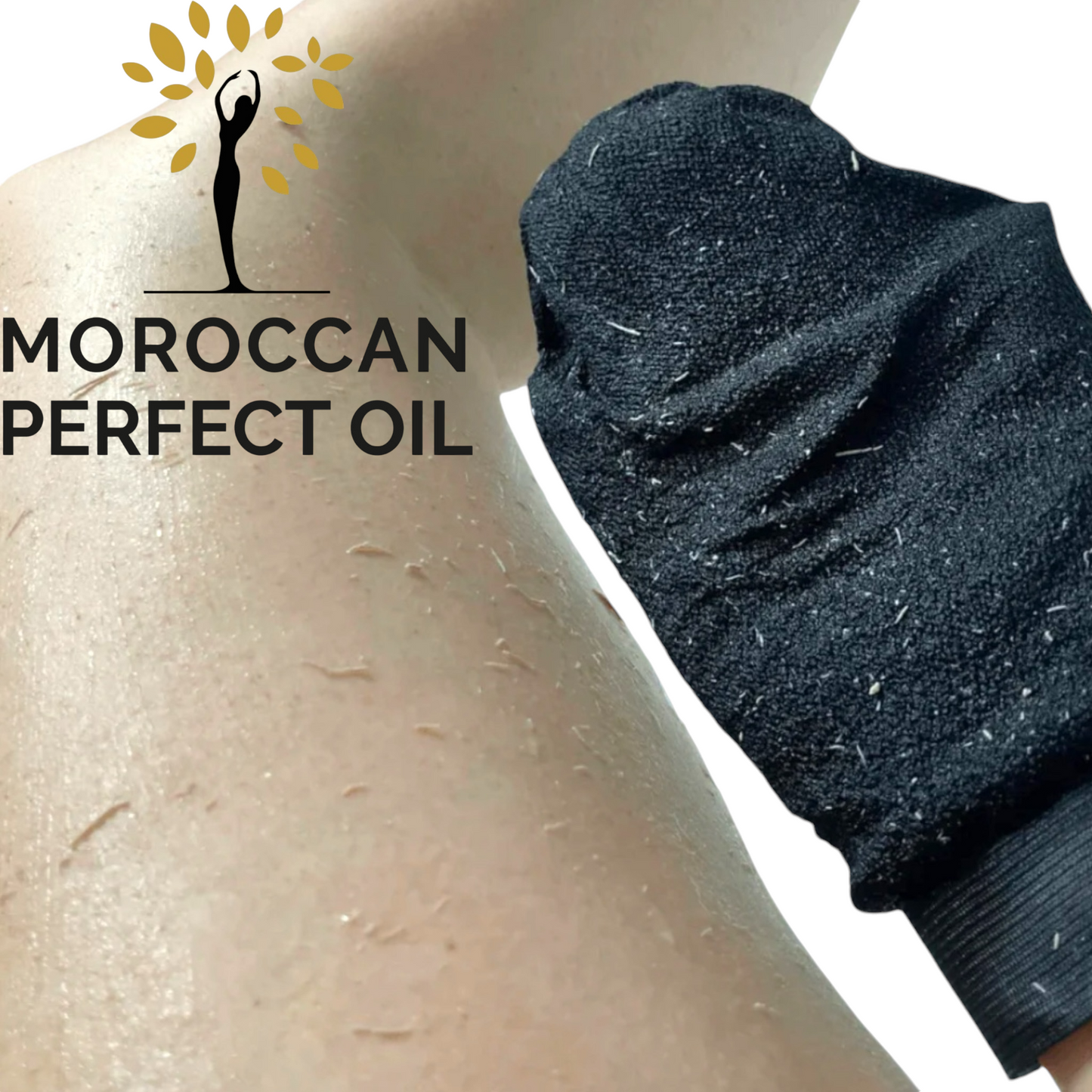 Moroccan Kessa Original Exfoliating Glove by Moroccan Perfect Oil - Removes Dead Skin-Dirt and Impurities